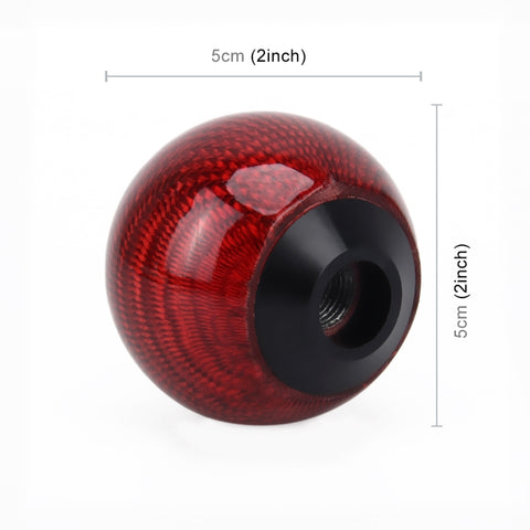 Universal Vehicle Car Shifter Cover Manual Automatic Carbon Fiber Ball Gear Shift Knob, Ball Gear Shift Knob, Black, Silver