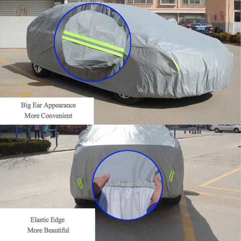 PVC Anti-Dust Sunproof Sedan Car Cover with Warning Strips, Fits Cars up to 4.1m(160 inch) in Length, 160inch (S)