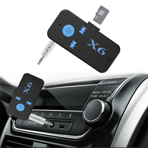 HQX6 Car Bluetooth V4.1 Audio Music Player Receiver Adapter, Support Wireless Hands-free & TF Card & USB Charge, HQX6