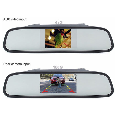 Car Video Monitor HD Auto Parking LED Night Vision CCD Reverse Rear View Camera with 4.3 inch Car Rear View Mirror, with 4.3 inch Car Rear View Mirror