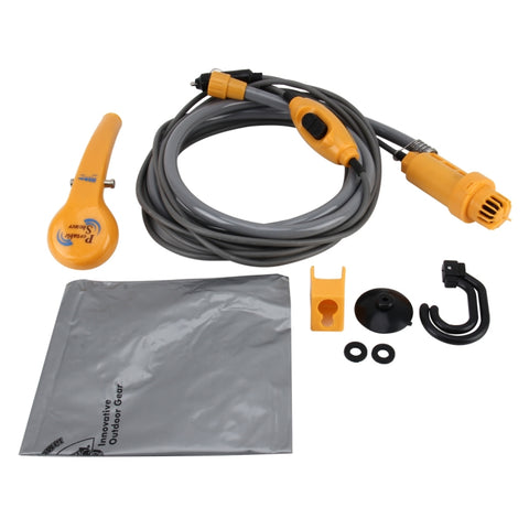 DC 12V Taking Shower Washing Car Washing Dish Water Power Adjustable Automobile Shower Set with 2m Plastic Hose, 2m