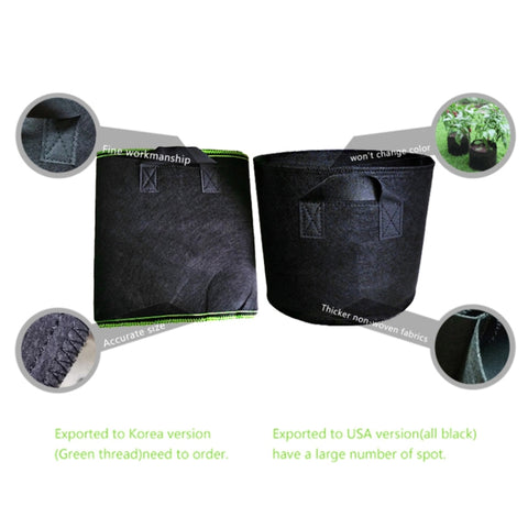 15 Gallon Planting Grow Bag Thickened Non-woven Aeration Fabric Pot Container with Handle, 15 Gallon