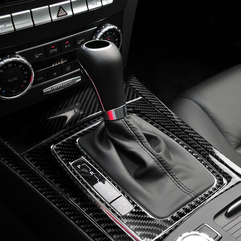 5 PCS Car Carbon Fiber Left Drive Gear Position Panel Decorative Sticker for Mercedes-Benz W204 2007-2013, Left Drive Gear Position