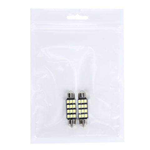 2 PCS 3.5W 250 LM 6000K 39MM 12 SMD-2835 LEDs Bicuspid Port Decoding Car Dome Lamp LED Reading Light, DC 12V, 39MM