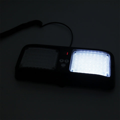 High qulaity DC 12V,9W LED Waterproof Car Sunshade Yellow Light + White Light Warning Lights Strobe Emergency Lights Flashing Light with 12 Kinds Flash Patterns, Yellow+White