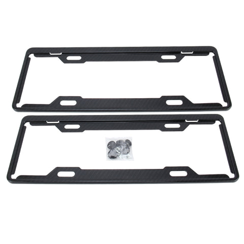 2 PCS Carbon Lead License Plate Frame Simple and Beautiful Car License Plate Frame Holder Universal License Plate Holder, Carbon Lead License Plate Frame