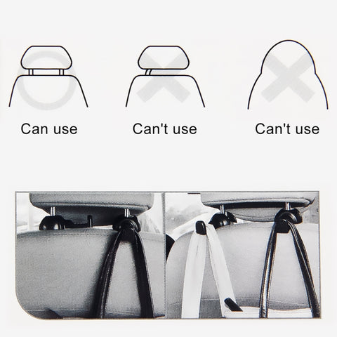 3R-2112 2 PCS Car Seat Back Convenient Hooks Bags Hanger Holder, Random Color Delivery, 3R-2112