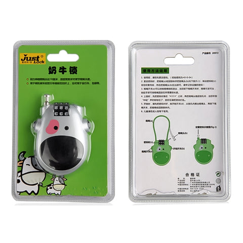 JASIT Portable Multifunction Cute Cow Travel Luggage Password Lock, Luggage Password Lock