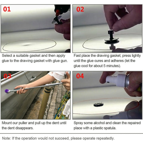 7 in 1 Auto Repair Body Tool Kit PDR Dent Paintless Repair Tools Dent Puller T Bar Slide Hammer Reverse Hammer for Dent, 7 in 1