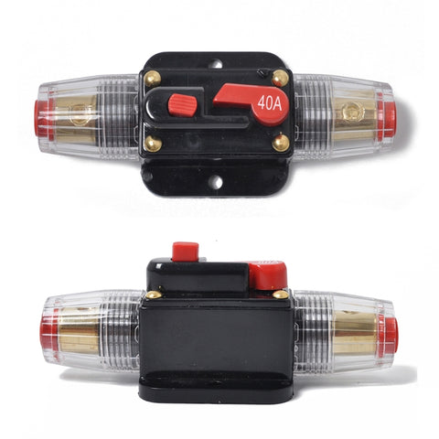 DC 12-24V Car Circuit Breaker Stereo Audio Fuse Holder Insurance 40A Fuse, 40A