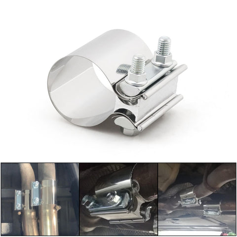 2.25 inch Car Turbo Exhaust Downpipe Stainless Steel Lap Joint Band Clamp, 2.25 inch