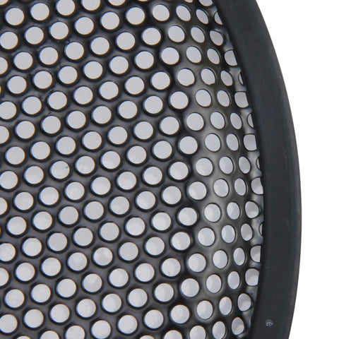 12 inch Car Auto Metal Mesh Black Round Hole Subwoofer Loudspeaker Protective Cover Mask Kit with Fixed Holder, 12 Inch