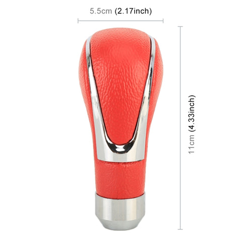 Universal Car PU Leather and Metal Gear Shift Knob Modified Auto Car Transmission Shift Lever Knob, Gear Shift Knob(Red), Shift Knob 2