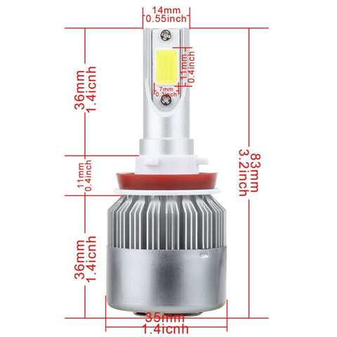 2 PCS H8/H9/H11 18W 1800 LM 8000K IP68 Casnbus Constant Current Car LED Headlight with 2 COB Lamps, DC 9-36V, H8/H11, H11