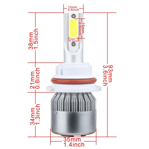 2 PCS 9007 18W 1800 LM 6000K IP68 Casnbus Constant Current Car LED Headlight with 2 COB Lamps, DC 9-36V, 9007