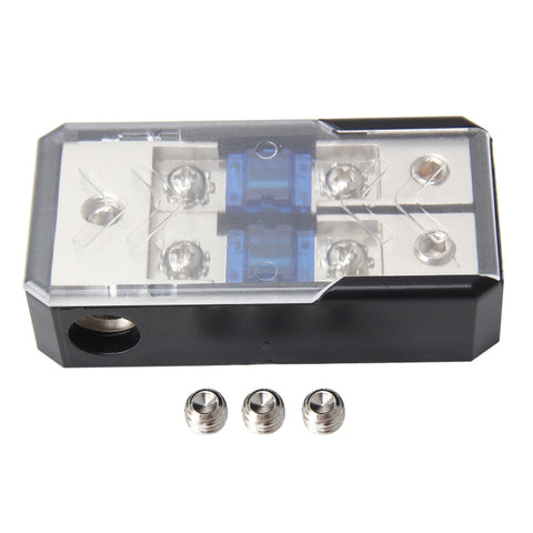 Car Stereo Car Audio Fuse Holder Insurance 60A Car Audio Fuse Holder 1 in 2 Ways Car Auto Fuse Holder Blade Fuse Holder for Car Audio, 1 in 2 Ways