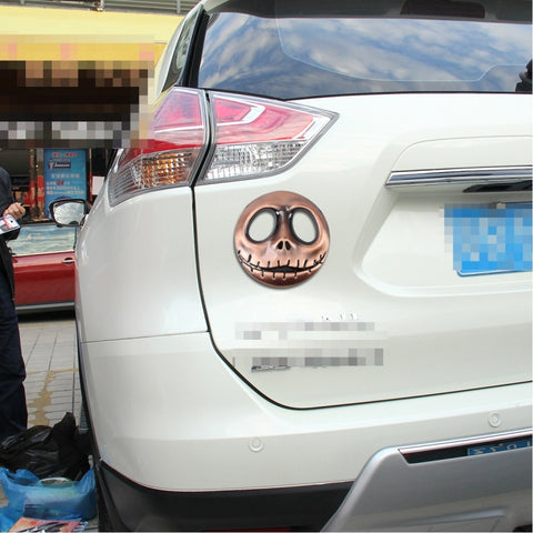 Skull Bone Shape Auto Sticker 3D Metal Fashion Car Stickers, Skull Bone2, Skull Bone Yellow