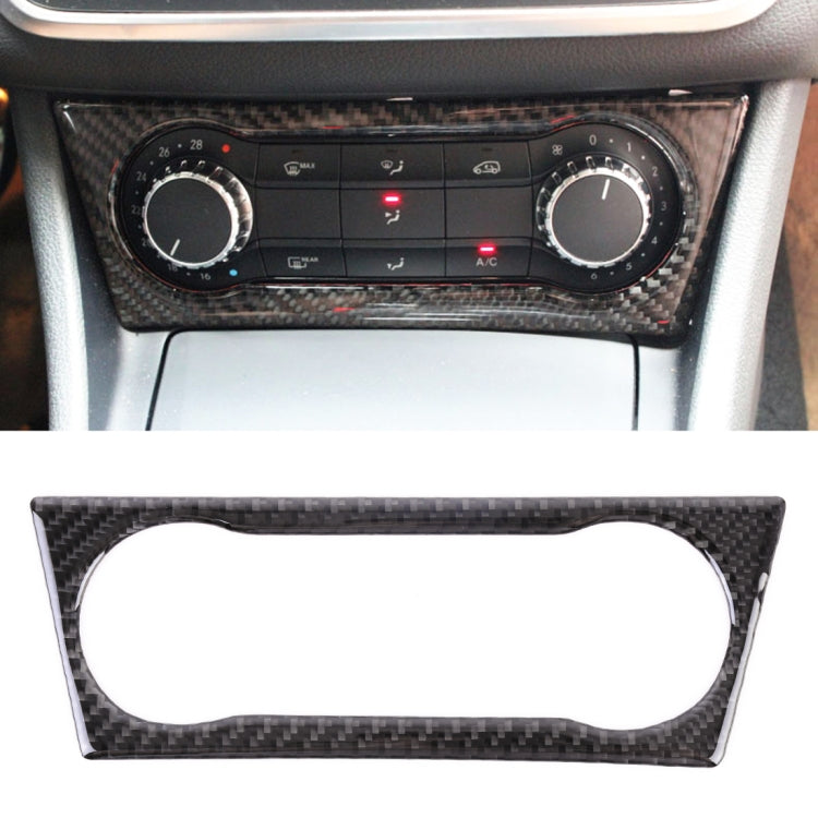 Car Carbon Fiber Air Conditioning Knob Sound Control Panel Decorative Sticker for Mercedes-Benz GLA 2015-2018, Air Conditioning Knob Sound Control Panel