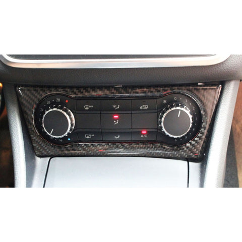 Car Carbon Fiber Air Conditioning Knob Sound Control Panel Decorative Sticker for Mercedes-Benz GLA 2015-2018, Air Conditioning Knob Sound Control Panel