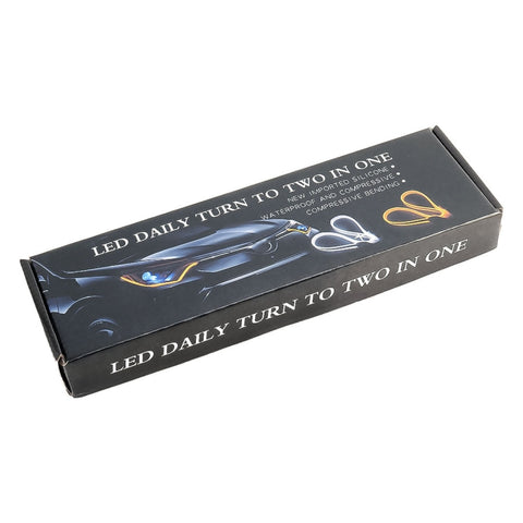 2 PCS 30cm DC12V 3.2W Ultra-thin Car Auto Double Colors Turn Lights / Running Lights (Turn Lights: Yellow Light; Running Lights: White Light), 30cm DC12V 3.2W