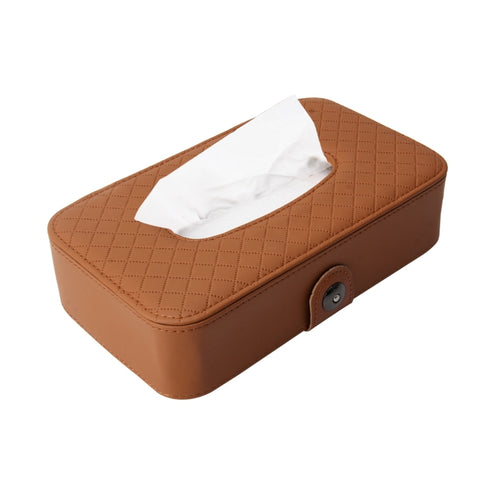 Universal Car Facial Tissue Box Case Holder Tissue Box Fashion and Simple Paper Napkin Bag with Napkin, With Napkin (Black), With Napkin (Khaki), With Napkin (Brown)