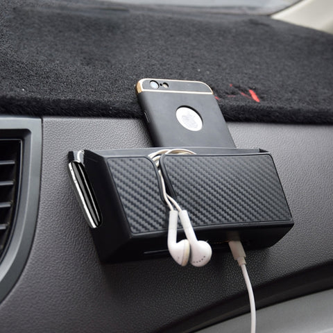 Car EVA Carrying Organizer Storage Double-layer Sticker Bag for Phone Coin Key and Other Small Items(Big Size), Big Size