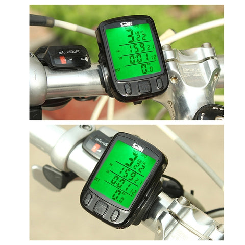 SunDing SD-563B Multifunction Wired LCD Screen Waterproof Bicycle Computer Odometer Speedometer withLight Control Backlight Function, SD-563B