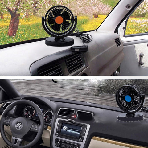HUXIN HX-T306 6W 360 Degree Adjustable Rotation Low Noise Mini Electric Car Fan, DC 24V, HX-T306