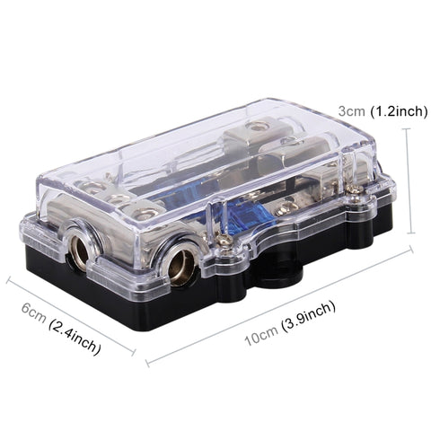 Car Auto 60A 1 in 3 Ways Glass Fuse Holder Blade Fuse Holder for Car Audio Amplifier, 1 in 3