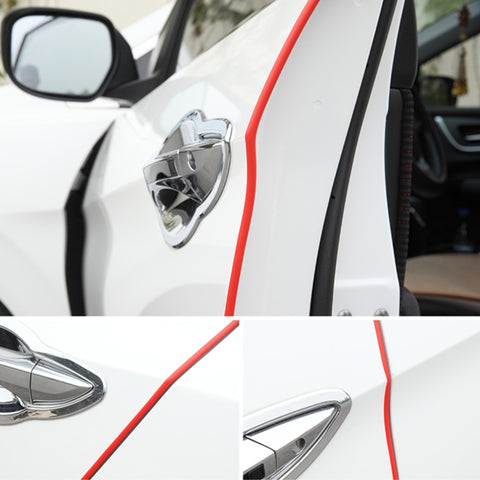 5.6m Car Decorative Strip Rubber Chrome Decoration Strip Door Seal Window Seal, 5.6m Red, 5.6m Transparent, 5.6m Black