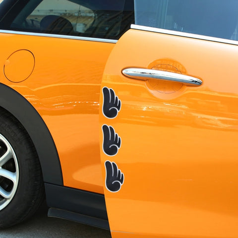 4 PCS Angel Wing Shape Cartoon Style PVC Car Auto Protection Anti-scratch Door Guard Decorative Sticker, Angel Wing