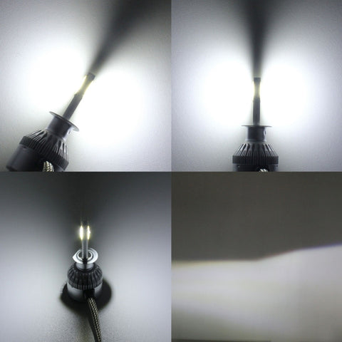 2 PCS  H1 18W 1800 LM 8000K IP68 Canbus Constant Current Car LED Headlight with 2 COB Lamps, DC 9-36V, H1