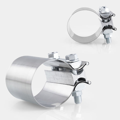 2.5 inch 63mm Car Turbo Exhaust Downpipe Stainless Steel Lap Joint Band Clamp, 2.5 inch