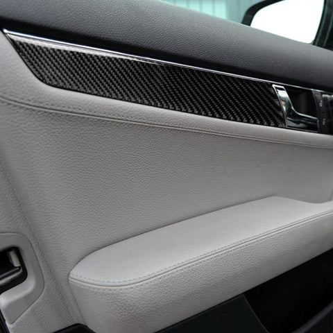 4 PCS Car Carbon Fiber Inner Door Panel Decorative Sticker for Mercedes-Benz W204 2007-2013, Inner Door Panel