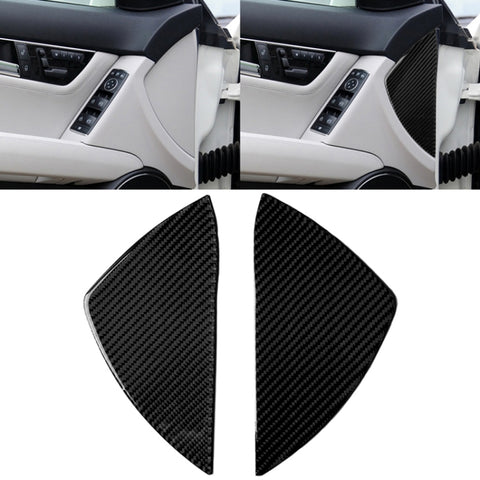 Car Carbon Fiber Front Door Slot Panel Decorative Sticker for Mercedes-Benz W204 C Class 2007-2013, Front Door Slot