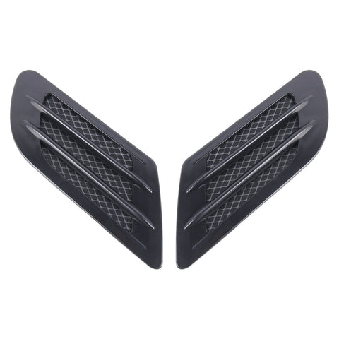 2 PCS Euro Style Plastic Decorative Air Flow Intake Turbo Bonnet Hood Side Vent Grille Cover With Self-adhesive Sticker