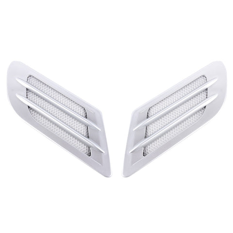 2 PCS Euro Style Metal Decorative Air Flow Intake Turbo Bonnet Hood Side Vent Grille Cover with Self-adhesive Sticker