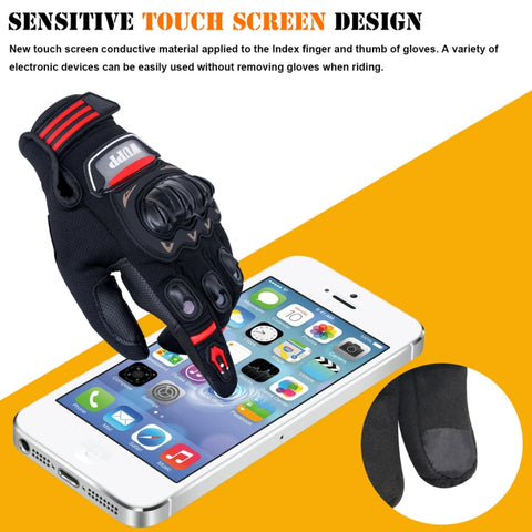 WUPP Motorcycle Gloves Touch Screen Waterproof Breathable Wearable Anti-skid Resistance Summer Winter Full-Finger Protective Gloves, Size: XXL, Size: XXL