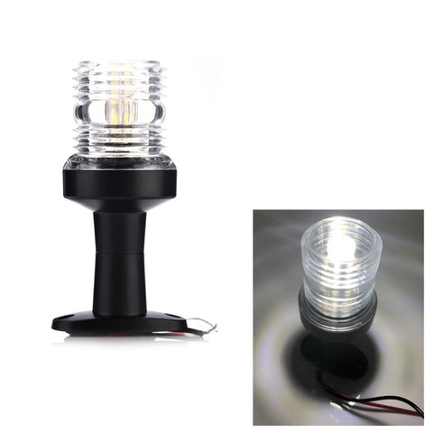 DC 12V 3W Marine Boat Yacht Stern Anchor LED Navigation Pedestal Light All Round 360 Degree White Light, LED Navigation Pedestal Light  White Light