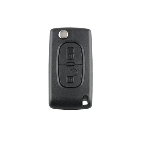 For PEUGEOT 2 Buttons ASK Signal Intelligent Remote Control Car Key with Integrated Chip & Battery & Holder, without Grooved, Frequency: 433MHz, 2 Buttons without Grooved