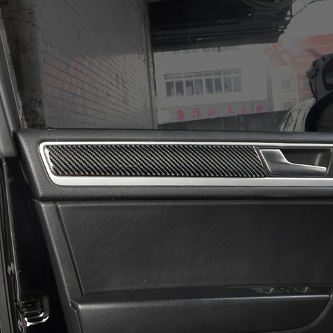 4 PCS Car Carbon Fiber Door Panel Decorative Sticker for Volkswagen Touareg, Door Panel