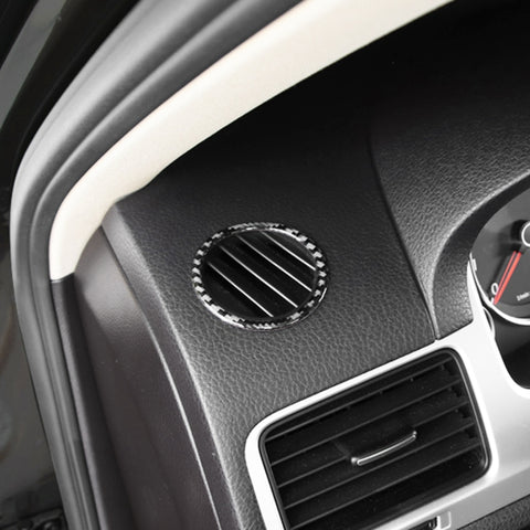2 PCS Car Carbon Fiber Instrument Panel Air Outlet Decorative Sticker for Volkswagen Touareg, Instrument Panel Air Outlet