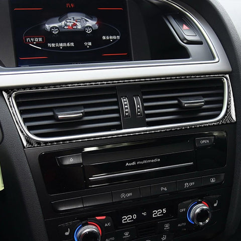 Car Carbon Fiber Air Conditioning Air Outlet Frame Decorative Sticker for Audi A4 B8 2009-2016 / A5 2008-2017 / Q5 2009-2017​, Left Drive, Air Outlet Frame