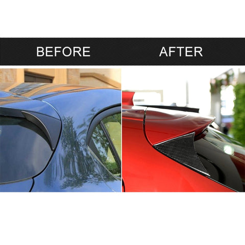 Car Carbon Fiber Hatchback Rear Wing Side Spoiler Lip for Mazda Axela 2014-2018, Rear Wing Side Spoiler Lip