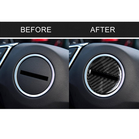 Car Carbon Fiber Steering Wheel Logo Decorative Sticker for Chevrolet Camaro 2017-2019, Steering Wheel Logo