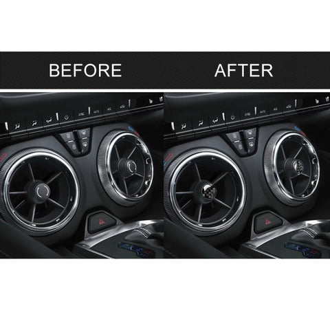 4 PCS Car Carbon Fiber Air Outlet Decorative Sticker for Chevrolet Camaro 2017-2019, Air Outlet