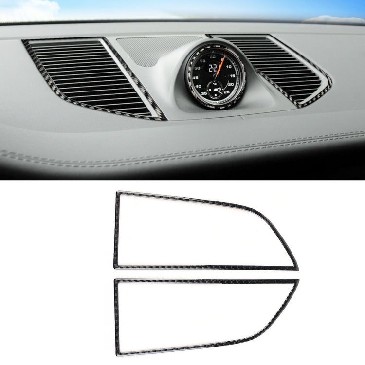 2 PCS Carbon Fiber Car Instrument Air Outlet Panel Decorative Sticker for Porsche Macan, Instrument Air Outlet