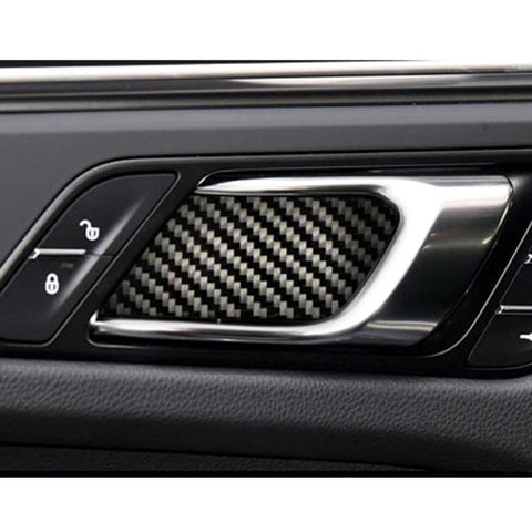 4 PCS Carbon Fiber Car Inner Door Bowl Decorative Sticker for Porsche Macan, Inner Door Bowl