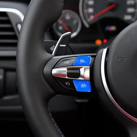 Sports Steering Wheel M1+M2 Fashion Button Switch Trim Cover for BMW F30 F34 F15 F16 2014-2018, M1+M2