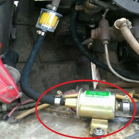 HEP-02A Universal Car 24V Fuel Pump Inline Low Pressure Electric Fuel Pump, 24V (Gold), 24V (Silver)